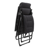 26" Black Steel Outdoor Zero Gravity Chair with Black Cushion - Homeroots - Flyclothing LLC