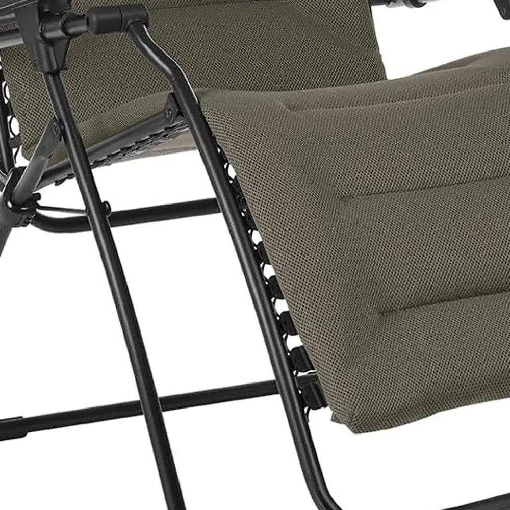 26" Gray Steel Outdoor Zero Gravity Chair with Gray Cushion - Homeroots - Flyclothing LLC