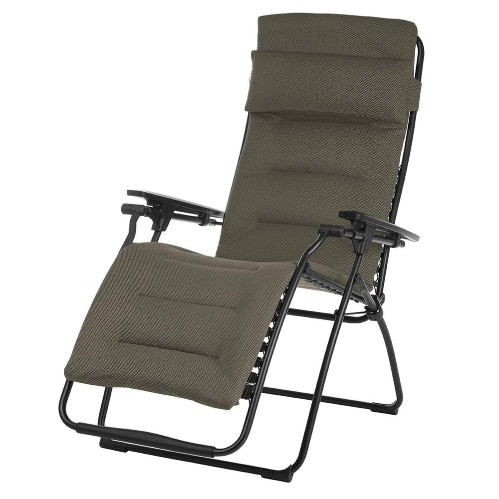 30" Gray Steel Outdoor Zero Gravity Chair with Gray Cushion - Homeroots - Flyclothing LLC