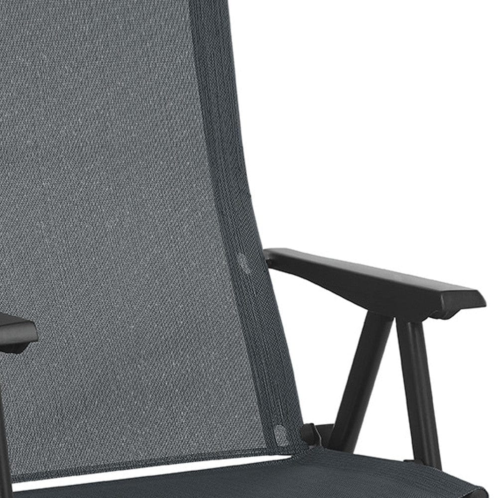 24" Gray and Black Steel Outdoor Arm Chair - Homeroots - Flyclothing LLC
