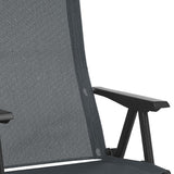 24" Gray and Black Steel Outdoor Arm Chair - Homeroots - Flyclothing LLC