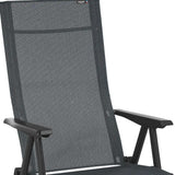 24" Gray and Black Steel Outdoor Arm Chair - Homeroots - Flyclothing LLC