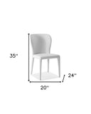 Set of Two White Upholstered Faux Leather Dining Side Chairs - Homeroots - Flyclothing LLC