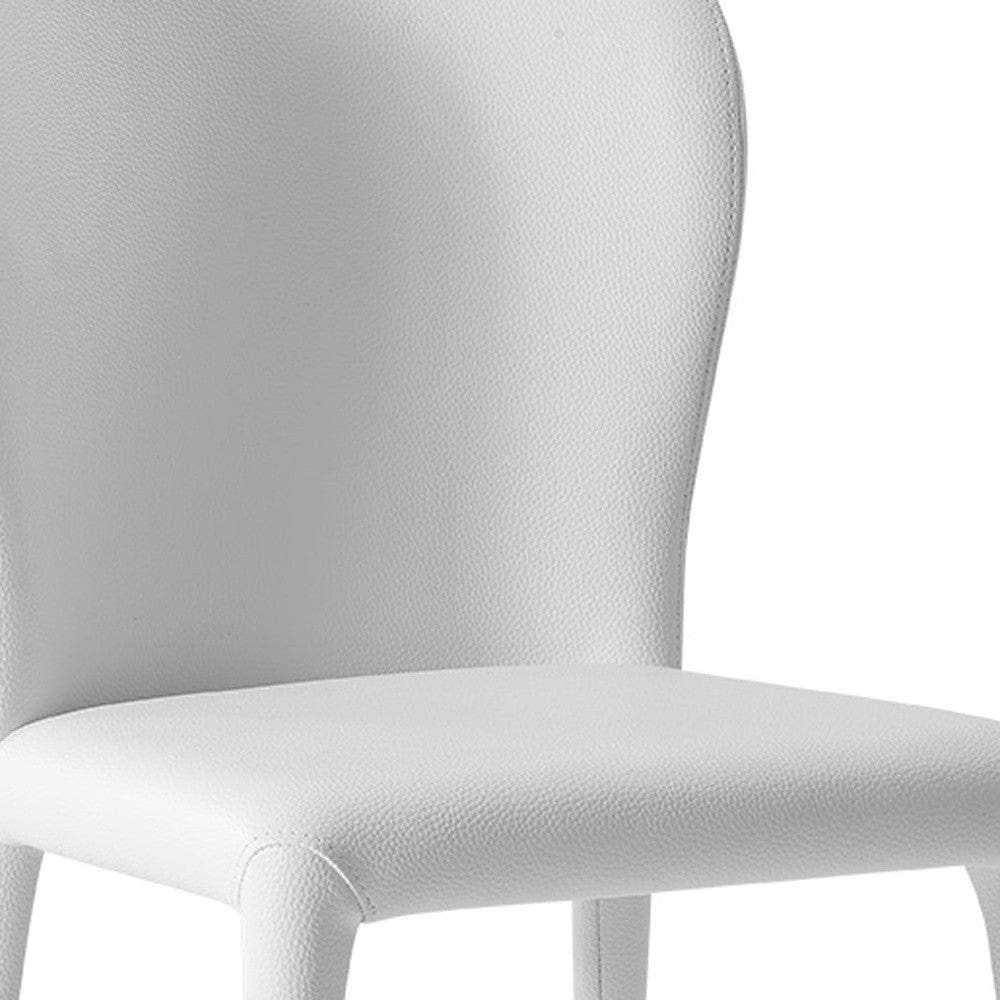 Set of Two White Upholstered Faux Leather Dining Side Chairs - Homeroots - Flyclothing LLC