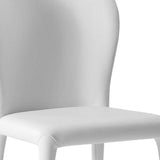 Set of Two White Upholstered Faux Leather Dining Side Chairs - Homeroots - Flyclothing LLC