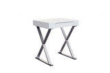 27" White and Silver Writing Desk - Homeroots - Flyclothing LLC