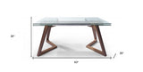 63" Clear and Brown Glass and Solid Wood Self-Storing Leaf Dining Table - Homeroots - Flyclothing LLC