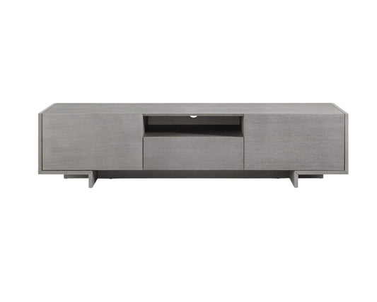 73" Gray Wood Cabinet Enclosed Storage TV Stand - Homeroots