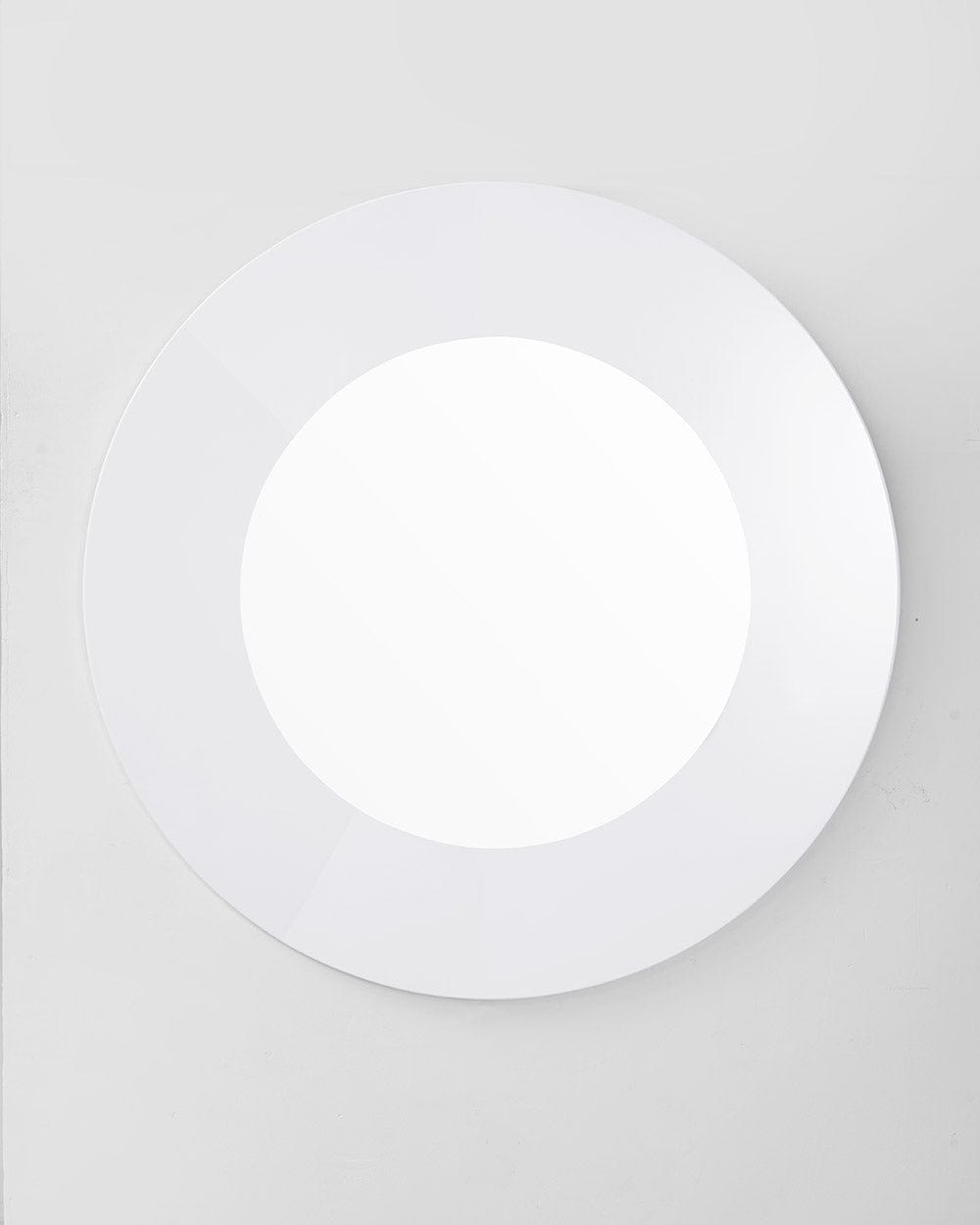 40" White Round Framed Accent Mirror - Homeroots - Flyclothing LLC