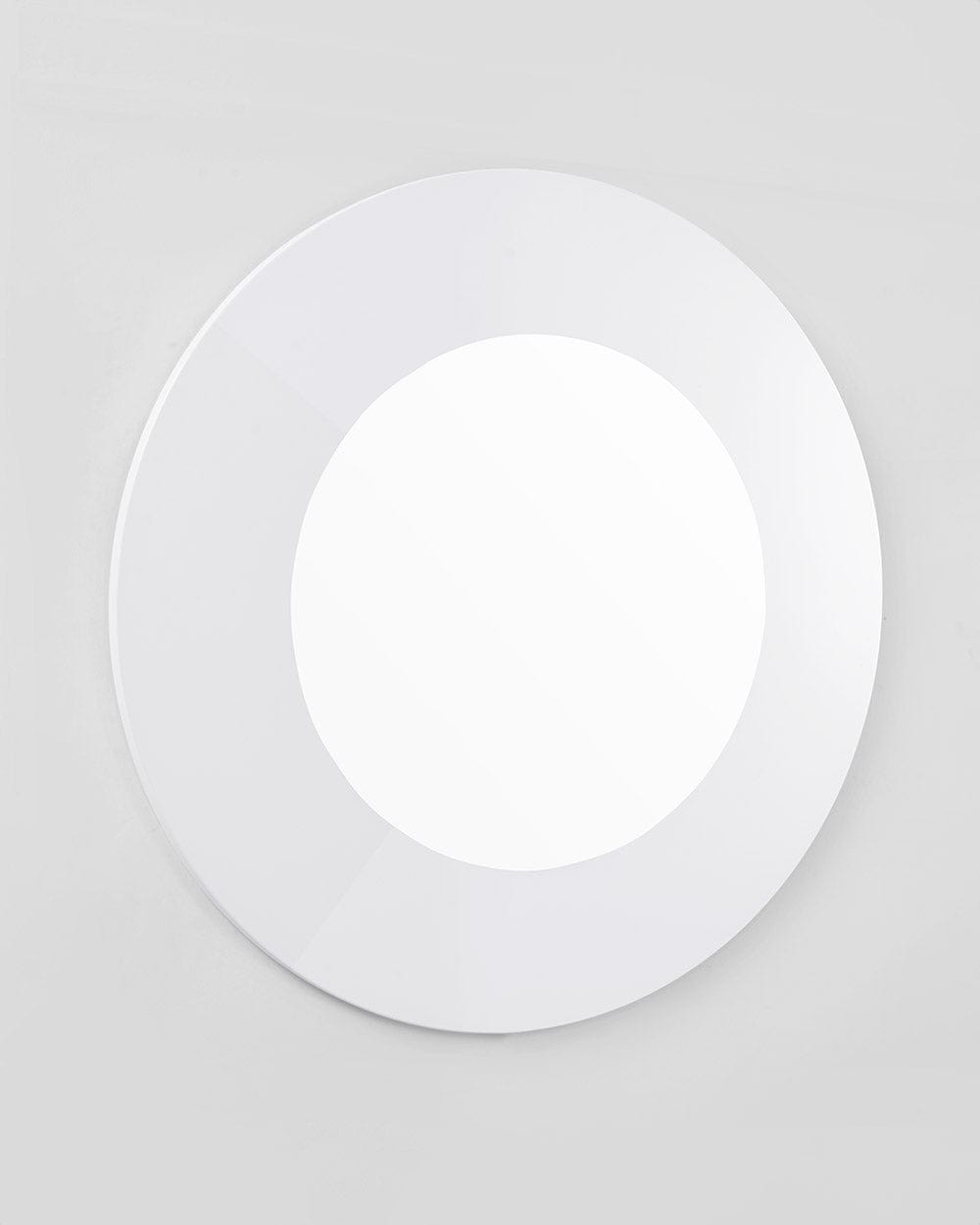 40" White Round Framed Accent Mirror - Homeroots - Flyclothing LLC