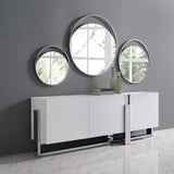 91" White Glass Frame Console Table - Homeroots - Flyclothing LLC