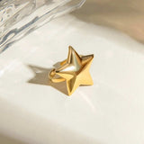 18K Gold-Plated Stainless Steel Star Ring - Trendsi - Flyclothing LLC