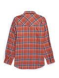Women's Ely Walker Rust Plaid Flannel Western Snap Shirt - Ely Cattleman - Flyclothing LLC