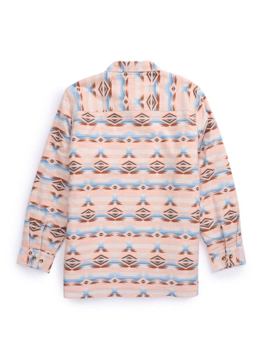 Women's Ely Walker Flannel Aztec Print Shacket with Sherpa Lining - Ely Cattleman - Flyclothing LLC