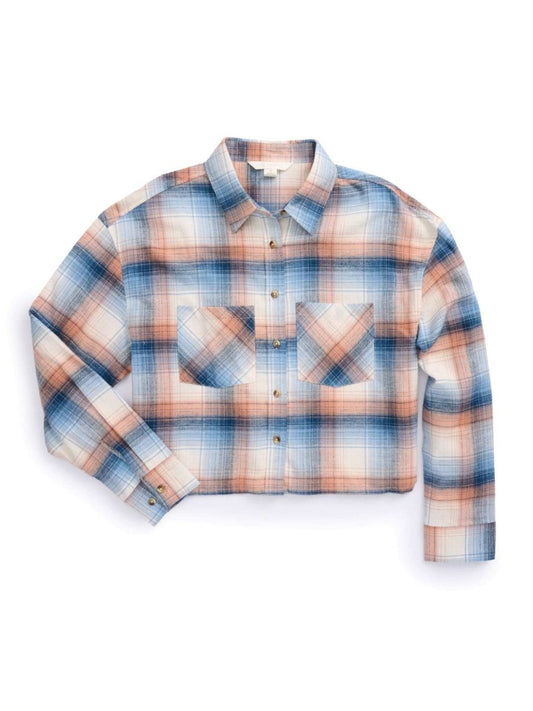 Women's Ely Walker Cropped Boyfriend Flannel Shirt - Ely Cattleman - Flyclothing LLC
