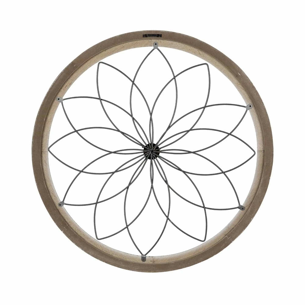 Distressed Chic Flower Metal And Wood Wall Decor - Homeroots - Flyclothing LLC