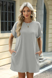 Florira Short Sleeve Mini Dress with Pockets - Trendsi - Flyclothing LLC