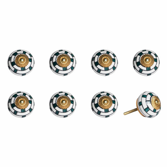 Charming Green And Gold Set Of 8 Knobs - Homeroots - Flyclothing LLC