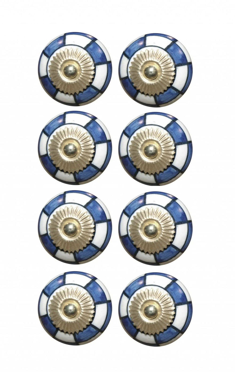 Charming Blue And Gold Set Of 8 Knobs - Homeroots - Flyclothing LLC