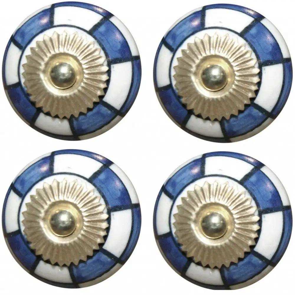 Charming Blue And Gold Set Of 8 Knobs - Homeroots - Flyclothing LLC