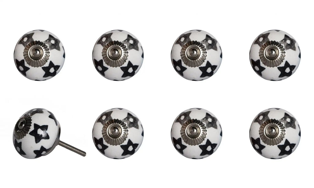 1.5" X 1.5" X 1.5" White Silver And Gray Knobs 8 Pack - Homeroots - Flyclothing LLC