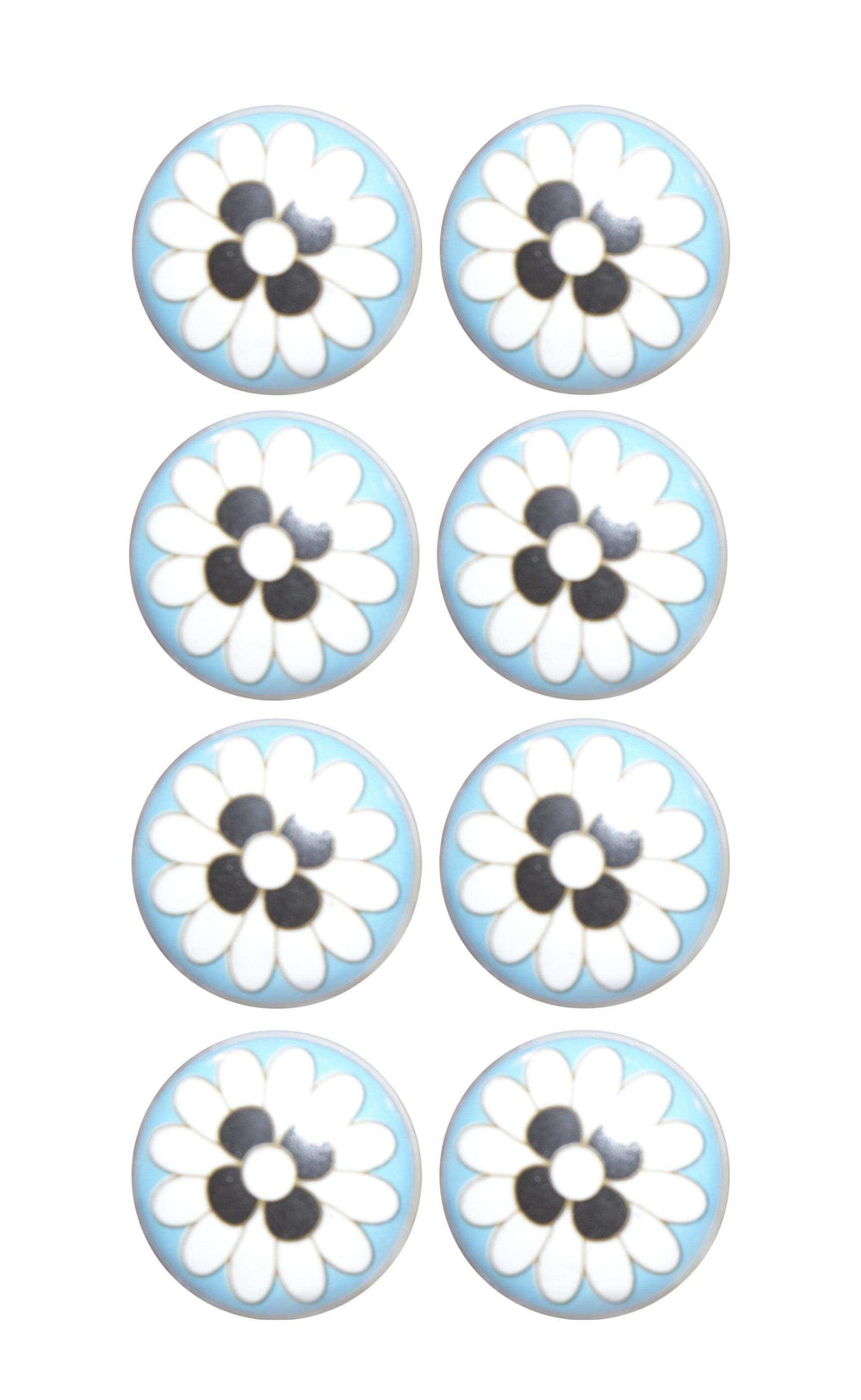 Charming Light Blue And Black Set Of 8 Knobs - Homeroots - Flyclothing LLC