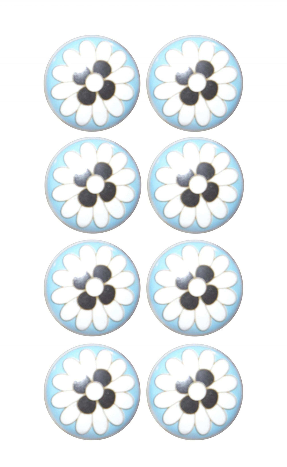Charming Light Blue And Black Set Of 8 Knobs - Homeroots - Flyclothing LLC