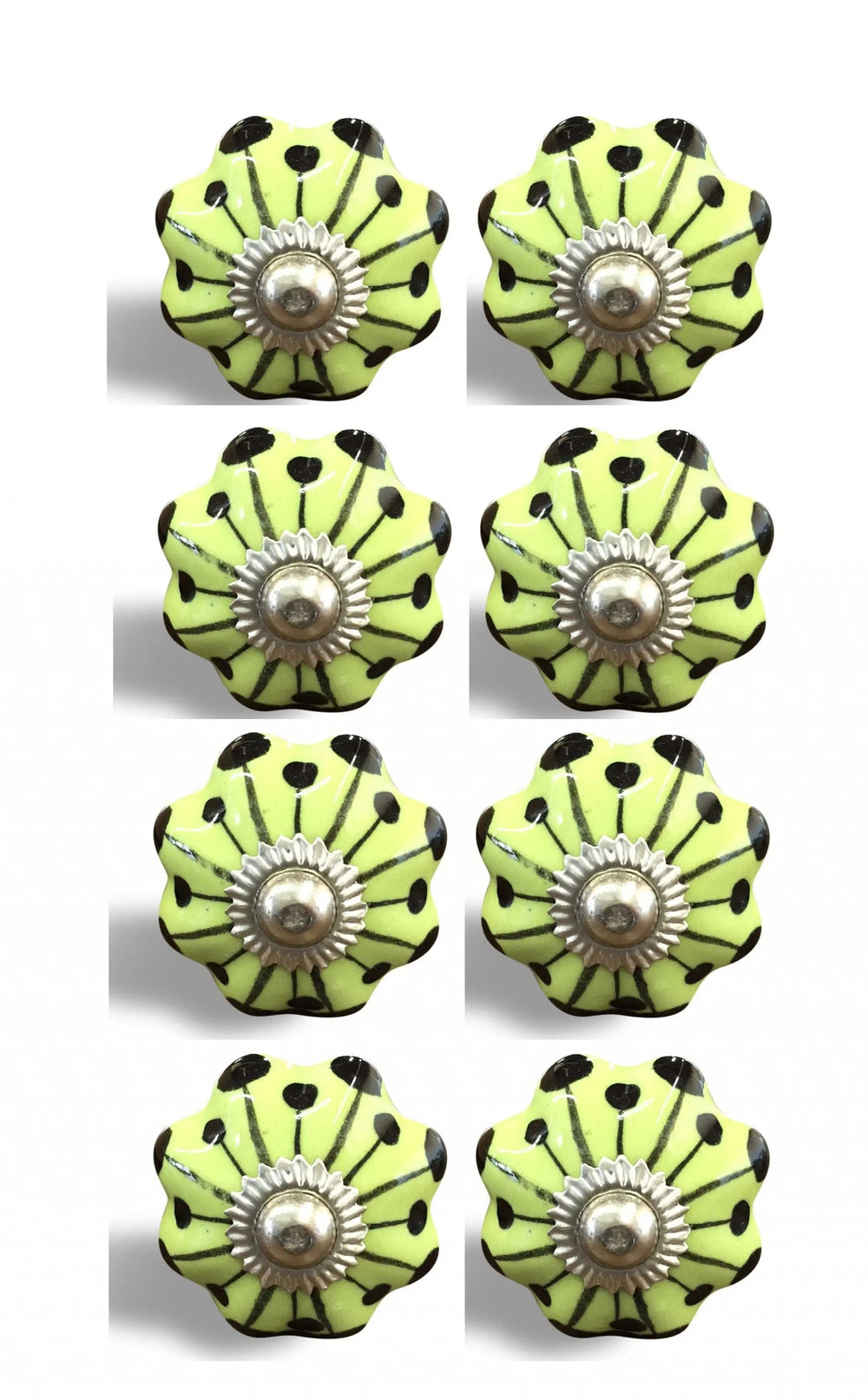 1.5" X 1.5" X 1.5" Lemon Black And Silver Knobs 8 Pack - Homeroots - Flyclothing LLC