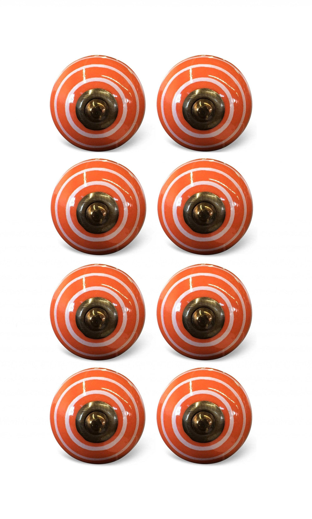 1.5" X 1.5" X 1.5" Bronze White And Orange Knobs 8 Pack - Homeroots - Flyclothing LLC