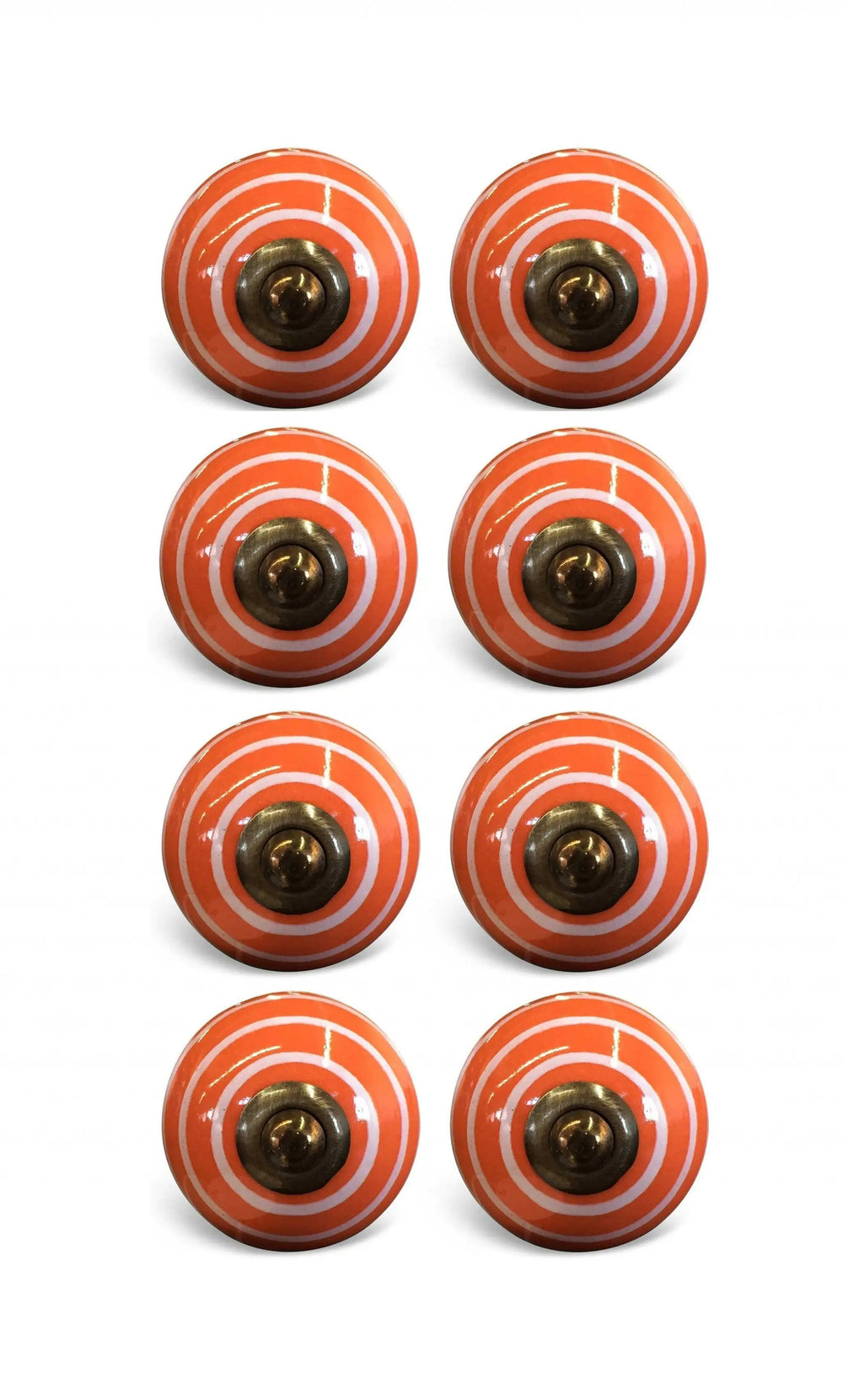 1.5" X 1.5" X 1.5" Bronze White And Orange Knobs 8 Pack - Homeroots - Flyclothing LLC
