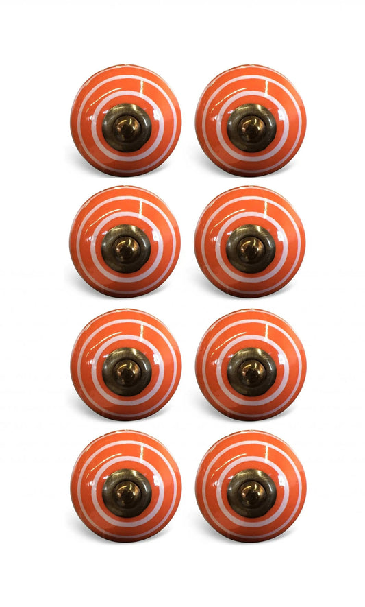 1.5" X 1.5" X 1.5" Bronze White And Orange  Knobs 8 Pack - Homeroots