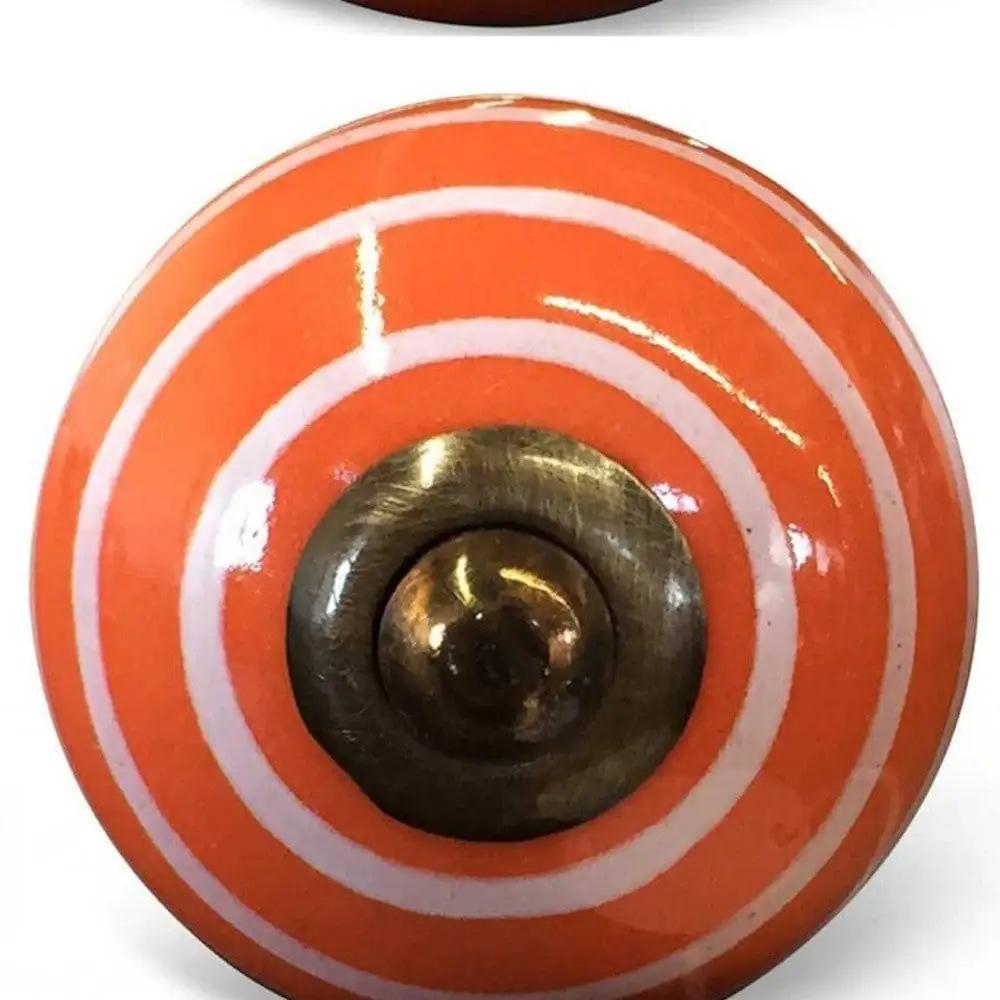 1.5" X 1.5" X 1.5" Bronze White And Orange Knobs 8 Pack - Homeroots - Flyclothing LLC