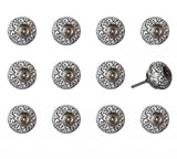 1.5" X 1.5" X 1.5" Black Gray And Silver Knobs 12 Pack - Homeroots - Flyclothing LLC