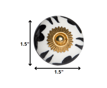 1.5" X 1.5" X 1.5" White Black And Yellow Knobs 12 Pack - Homeroots - Flyclothing LLC