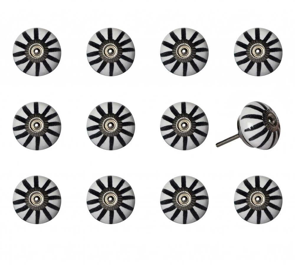 1.5" X 1.5" X 1.5" White Black And Silver Knobs 12 Pack - Homeroots - Flyclothing LLC