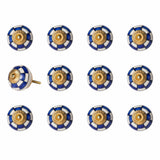 1.5" X 1.5" X 1.5" White Blue And Gold Knobs 12 Pack - Homeroots - Flyclothing LLC