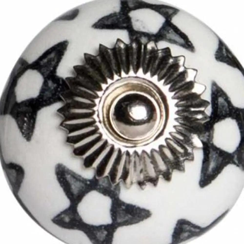 1.5" X 1.5" X 1.5" White Black And Silver Knobs 12 Pack - Homeroots - Flyclothing LLC