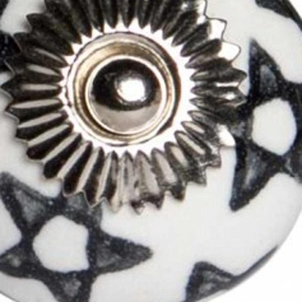 1.5" X 1.5" X 1.5" White Black And Silver Knobs 12 Pack - Homeroots - Flyclothing LLC