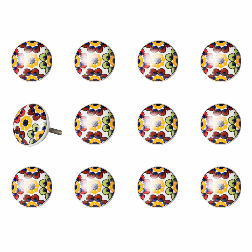1.5" X 1.5" X 1.5" Yellow Blue And Red Knobs 12 Pack - Homeroots - Flyclothing LLC