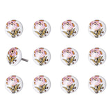 Floral White And Pink Set Of 12 Knobs - Homeroots - Flyclothing LLC