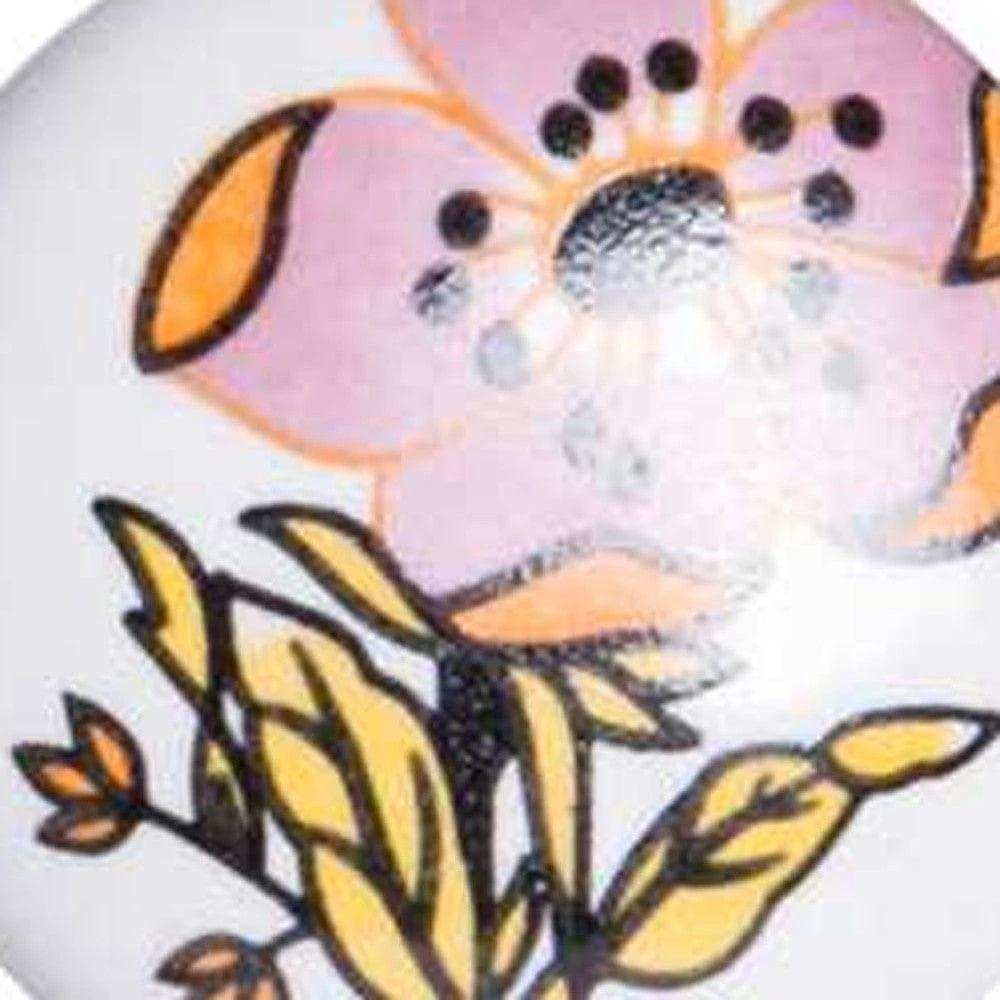 Floral White And Pink Set Of 12 Knobs - Homeroots - Flyclothing LLC