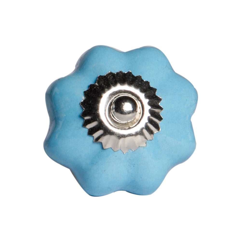 1.5" X 1.5" X 1.5" Light Blue And Silver Knobs 12 Pack - Homeroots - Flyclothing LLC