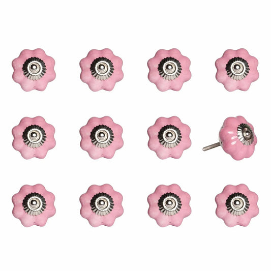 1.5" X 1.5" X 1.5" Pink Silver Asnd Red Knobs 12 Pack - Homeroots