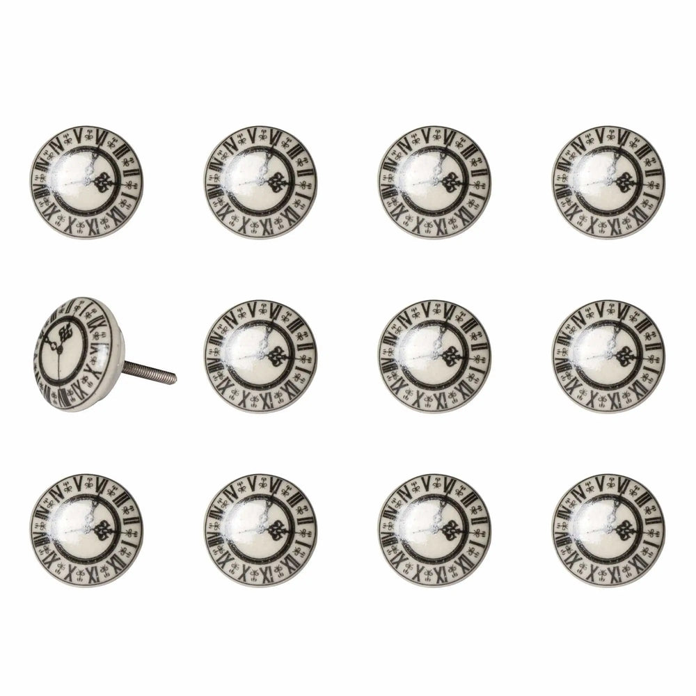 1.5" X 1.5" X 1.5" Cream Black And Gray Knobs 12 Pack - Homeroots - Flyclothing LLC
