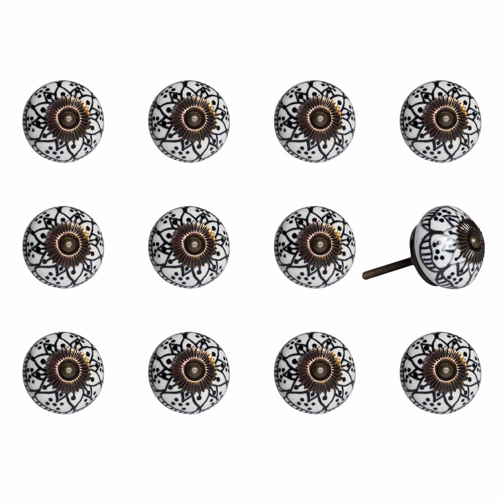 1.5" X 1.5" X 1.5" Black White Copper Knobs 12 Pack - Homeroots - Flyclothing LLC