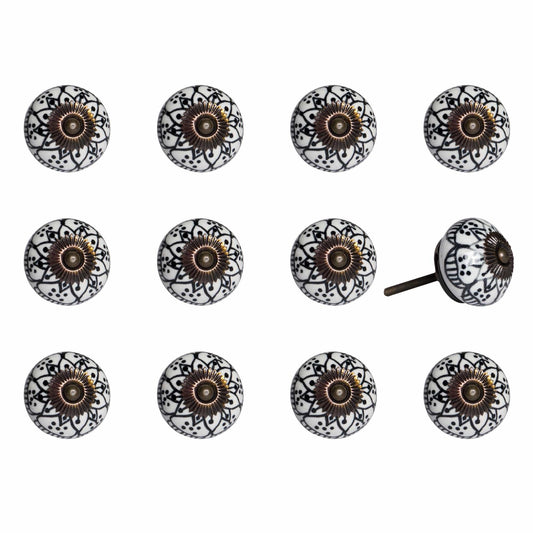 1.5" X 1.5" X 1.5" Black White Copper  Knobs 12 Pack - Homeroots
