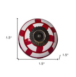 1.5" X 1.5" X 1.5" White Red And Navy Knobs 12 Pack - Homeroots - Flyclothing LLC