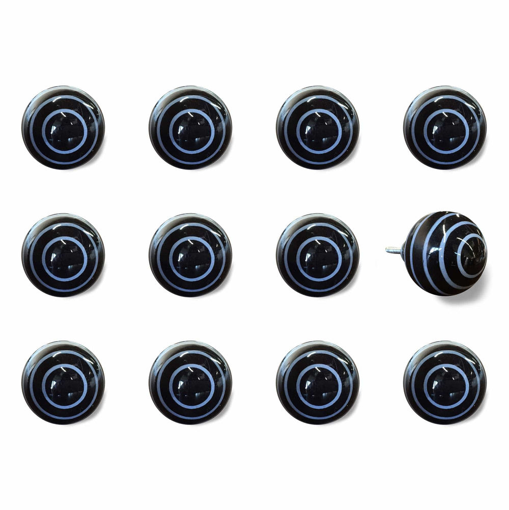 1.5" X 1.5" X 1.5" Black And Light Blue Knobs 12 Pack - Homeroots - Flyclothing LLC