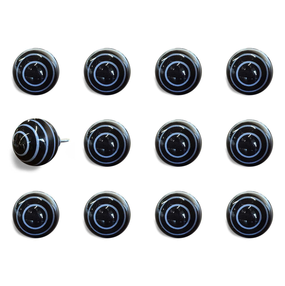 1.5" X 1.5" X 1.5" Black And Light Blue Knobs 12 Pack - Homeroots - Flyclothing LLC