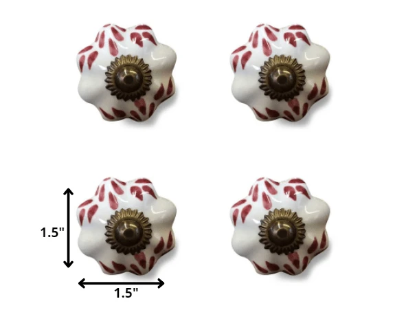 1.5" X 1.5" X 1.5" White Burgundy And Copper Knobs 12 Pack - Homeroots - Flyclothing LLC